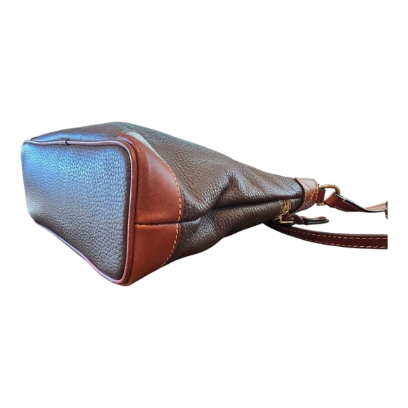 Dooney & Bourke Brown Tan Pebble Grain Leather Crossbody Shoulder Bag - Picture 8 of 16